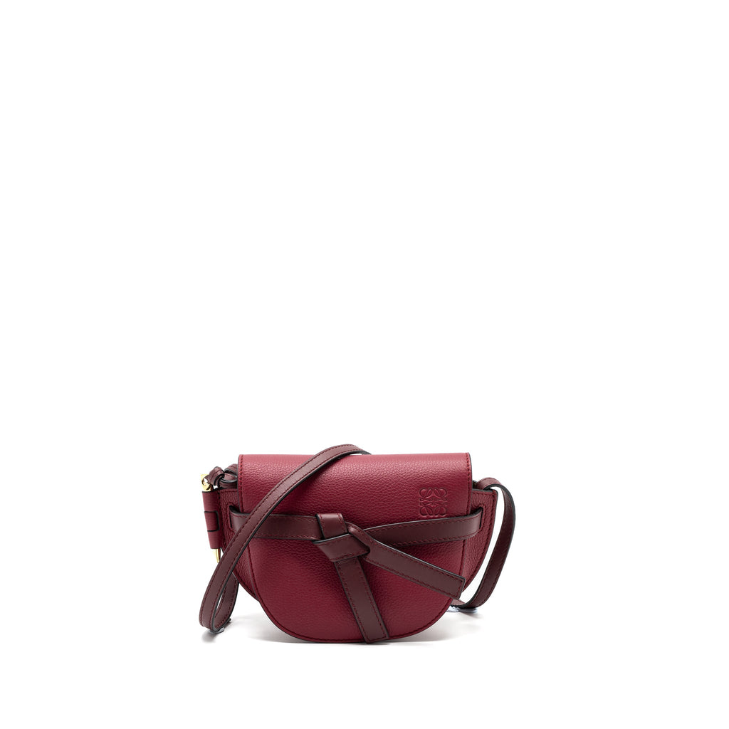 LOEWE MINI GATE BAG CALFSKIN MULTICOLOR RASPBERRY GHW