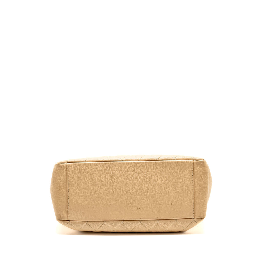 CHANEL GRAND SHOPPING TOTE BAG CAVIAR BEIGE SHW