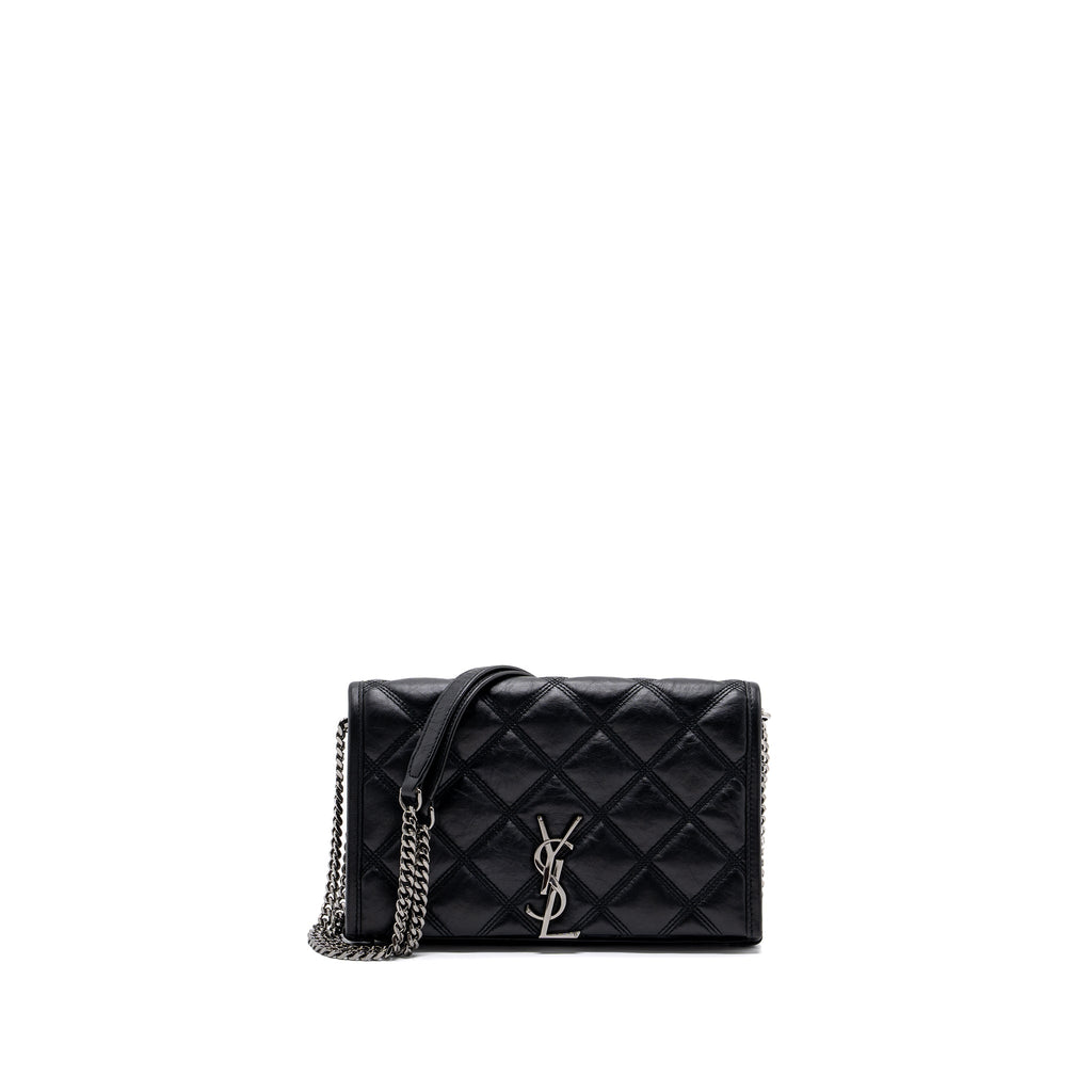SAINT LAURENT/YSL BECKY CHAIN BAG QUILTED LAMBSKIN BLACK SHW