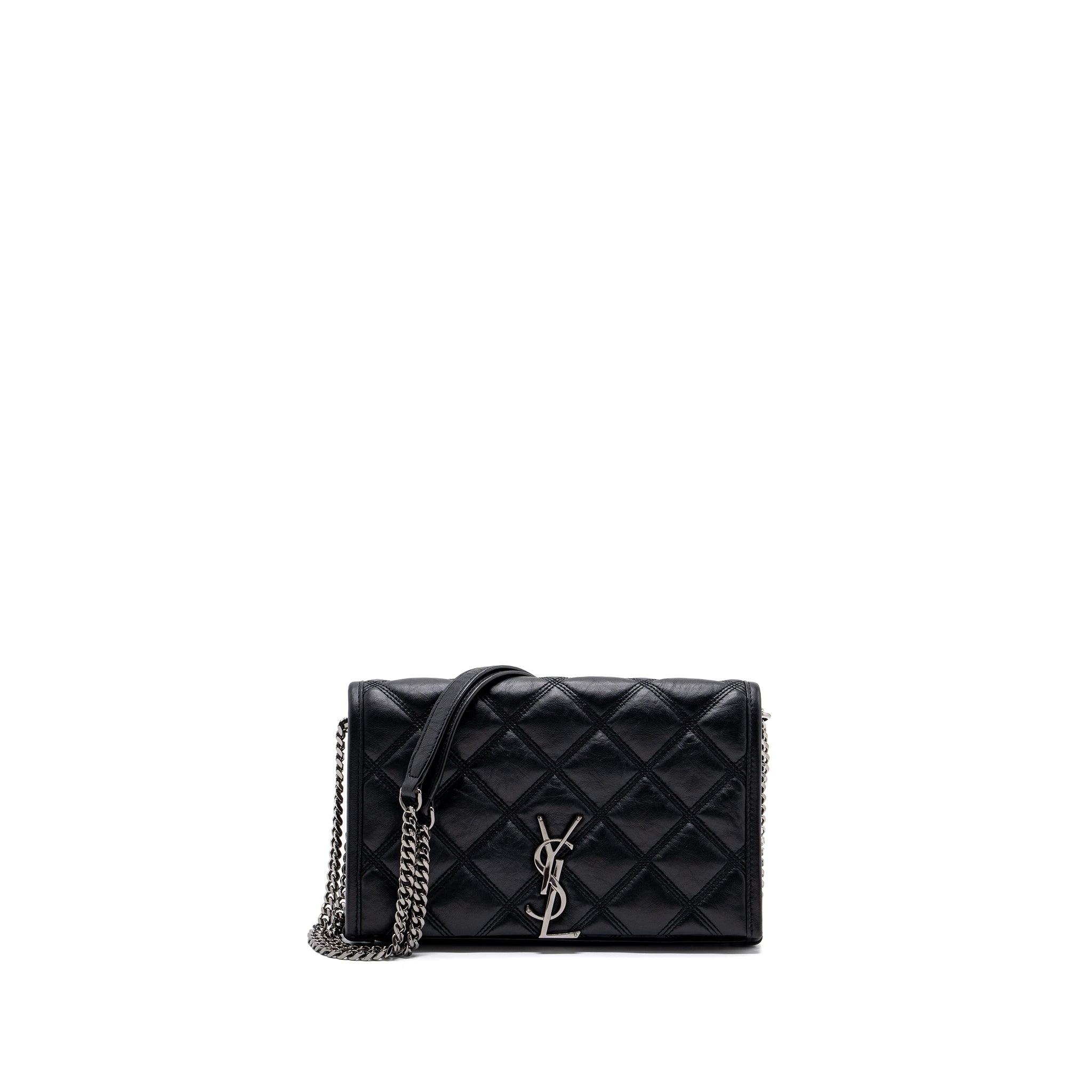 SAINT LAURENT/YSL BECKY CHAIN BAG QUILTED LAMBSKIN BLACK SHW