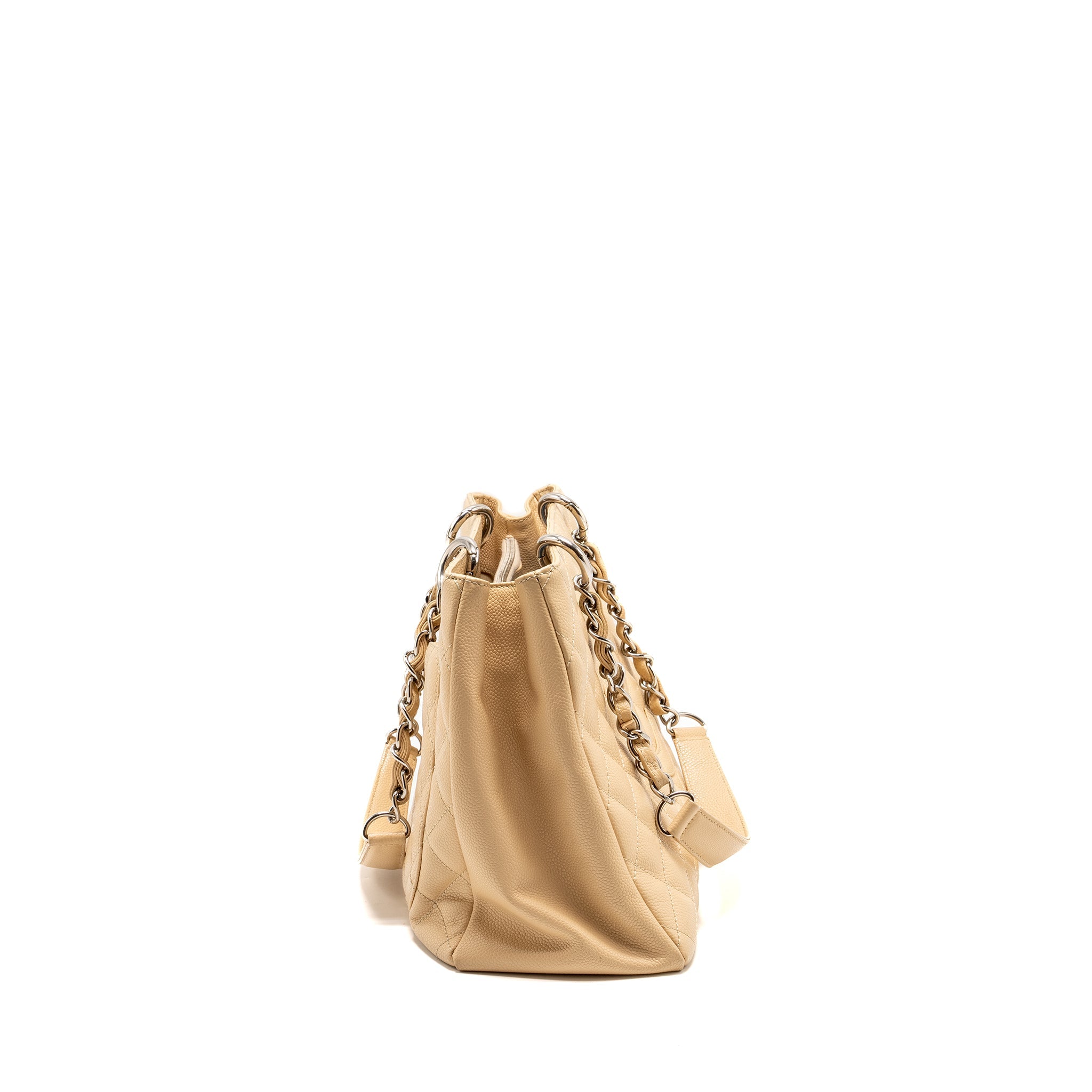CHANEL GRAND SHOPPING TOTE BAG CAVIAR BEIGE SHW