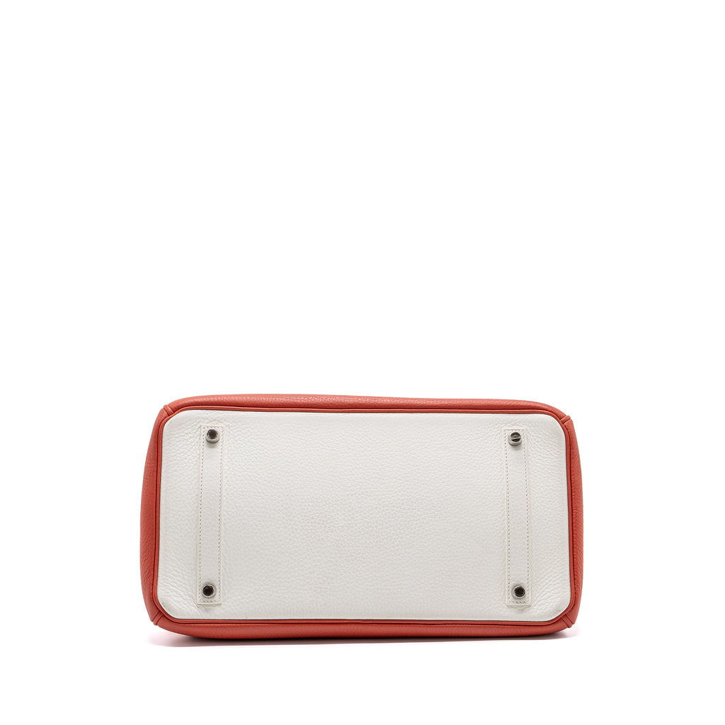 HERMES BIRKIN 35 TOGO SANGUINE / BLANC SHW