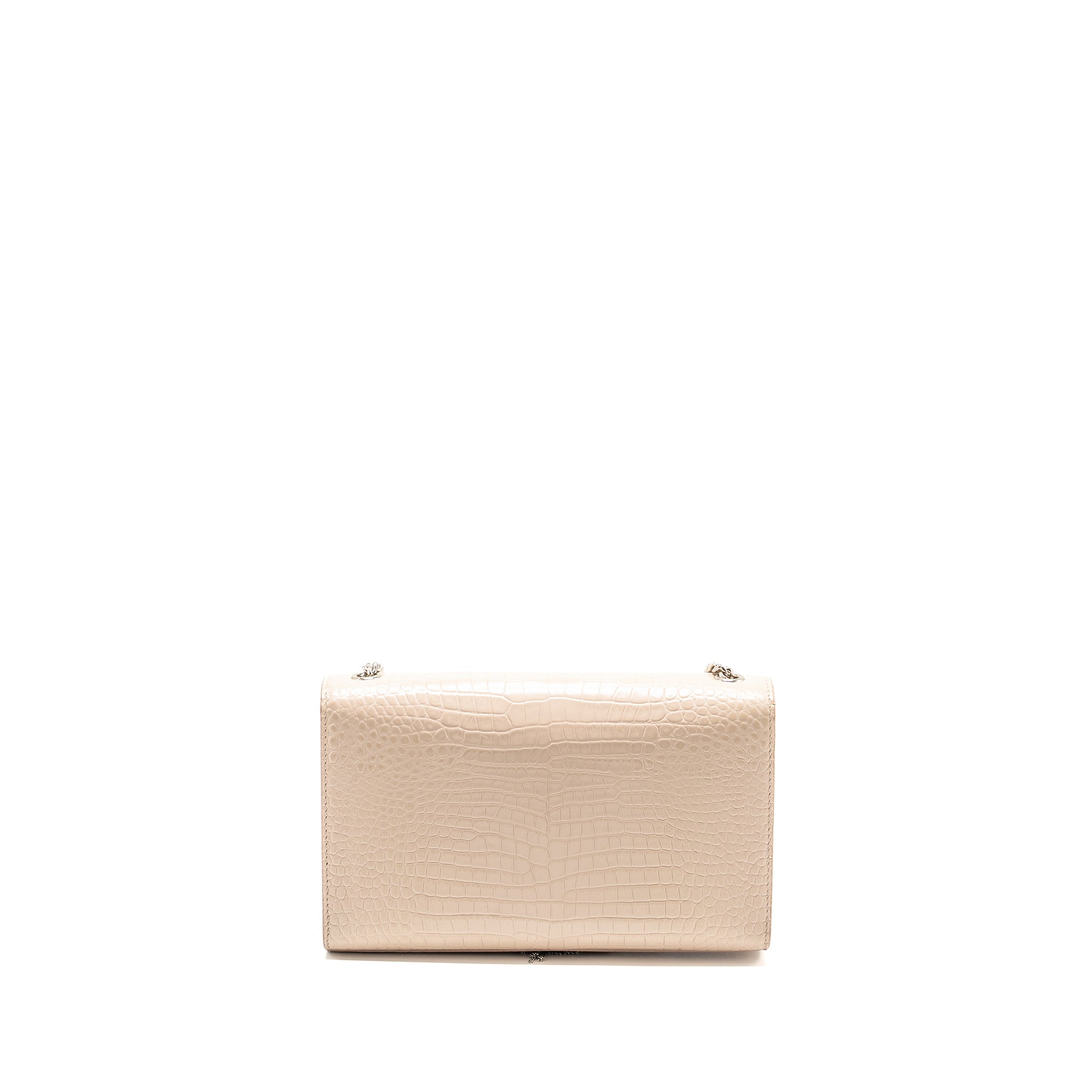 SAINT LAURENT/YSL KATE BAG CROC-EMBOSSED CALFSKIN BEIGE SHW