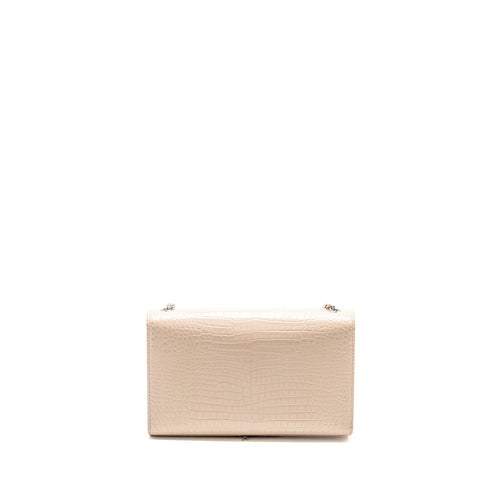 SAINT LAURENT/YSL KATE BAG CROC-EMBOSSED CALFSKIN BEIGE SHW