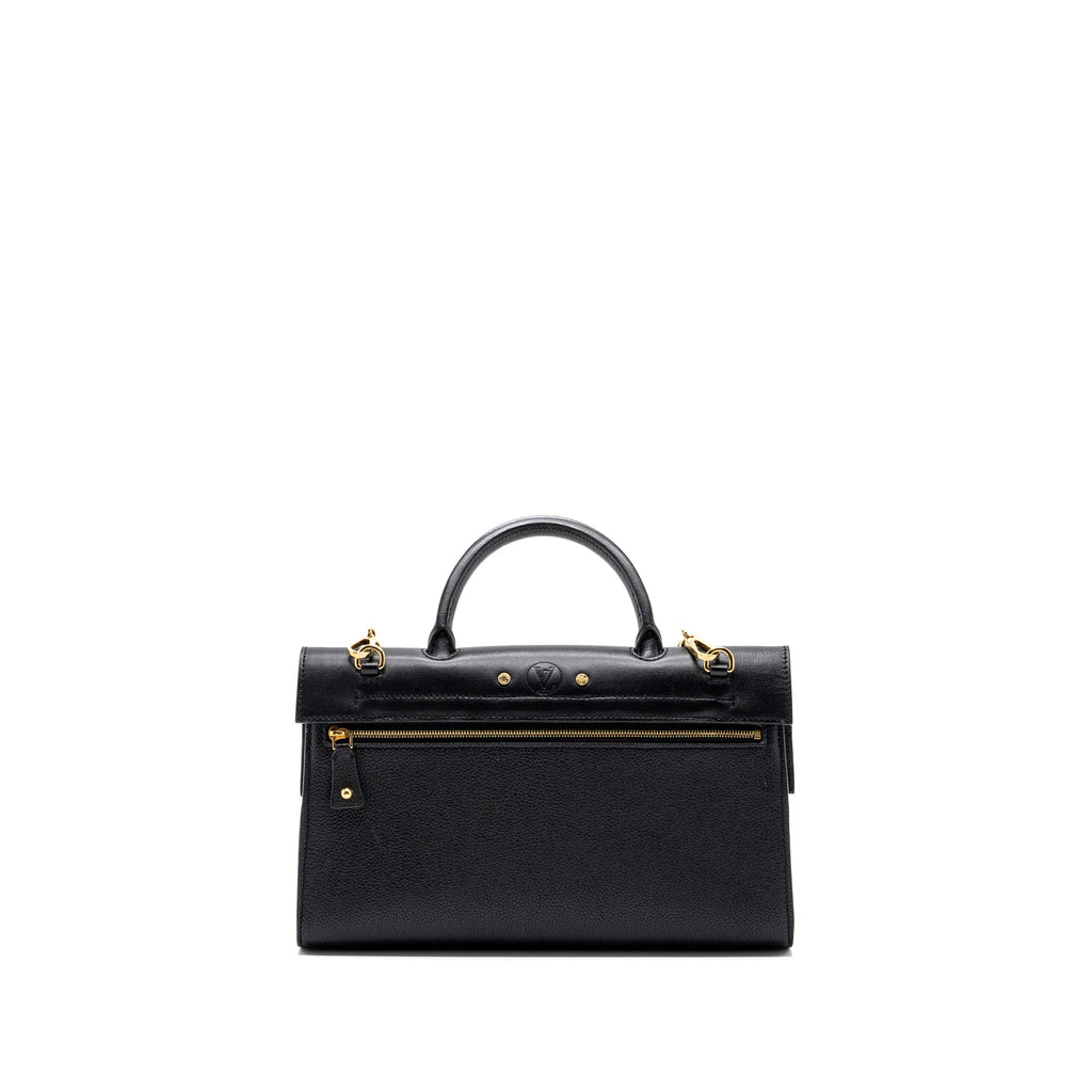 LOUIS VUITTON FLAP SHOULDER BAG CALFSKIN BLACK GHW