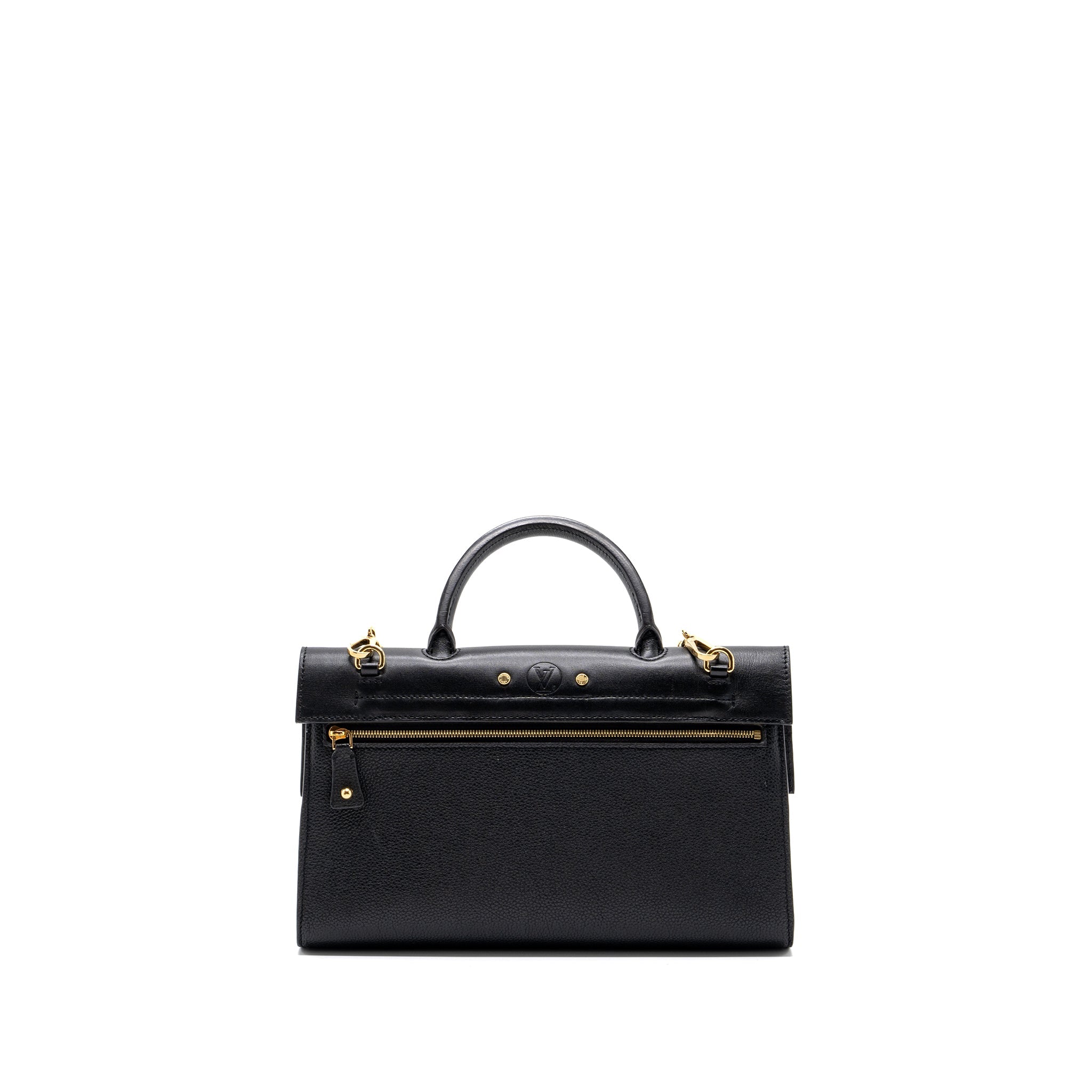 LOUIS VUITTON FLAP SHOULDER BAG CALFSKIN BLACK GHW