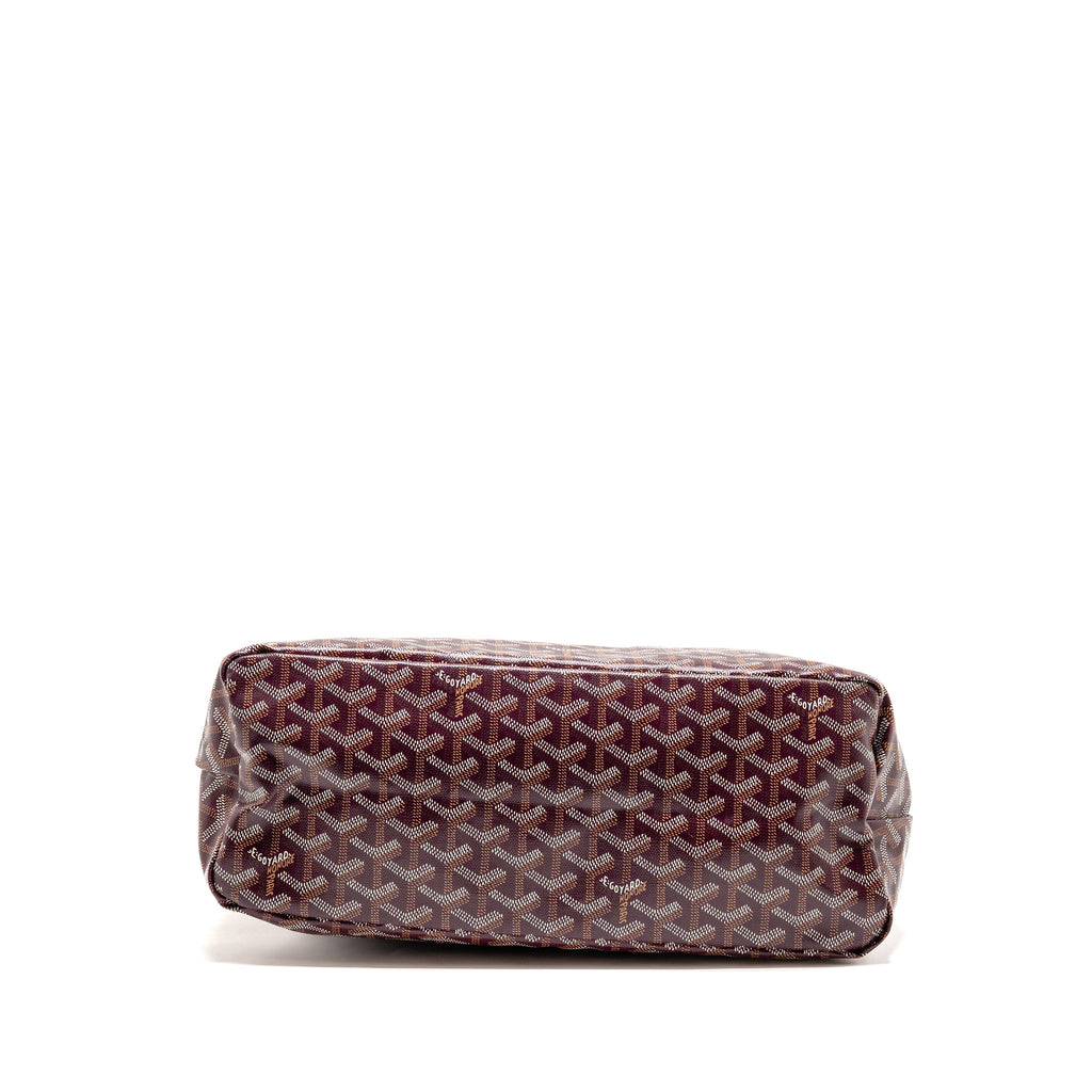 GOYARD BOHEME HOBO PM BAG GOYARDINE CANVAS/CALFSKIN BURGUNDY SHW