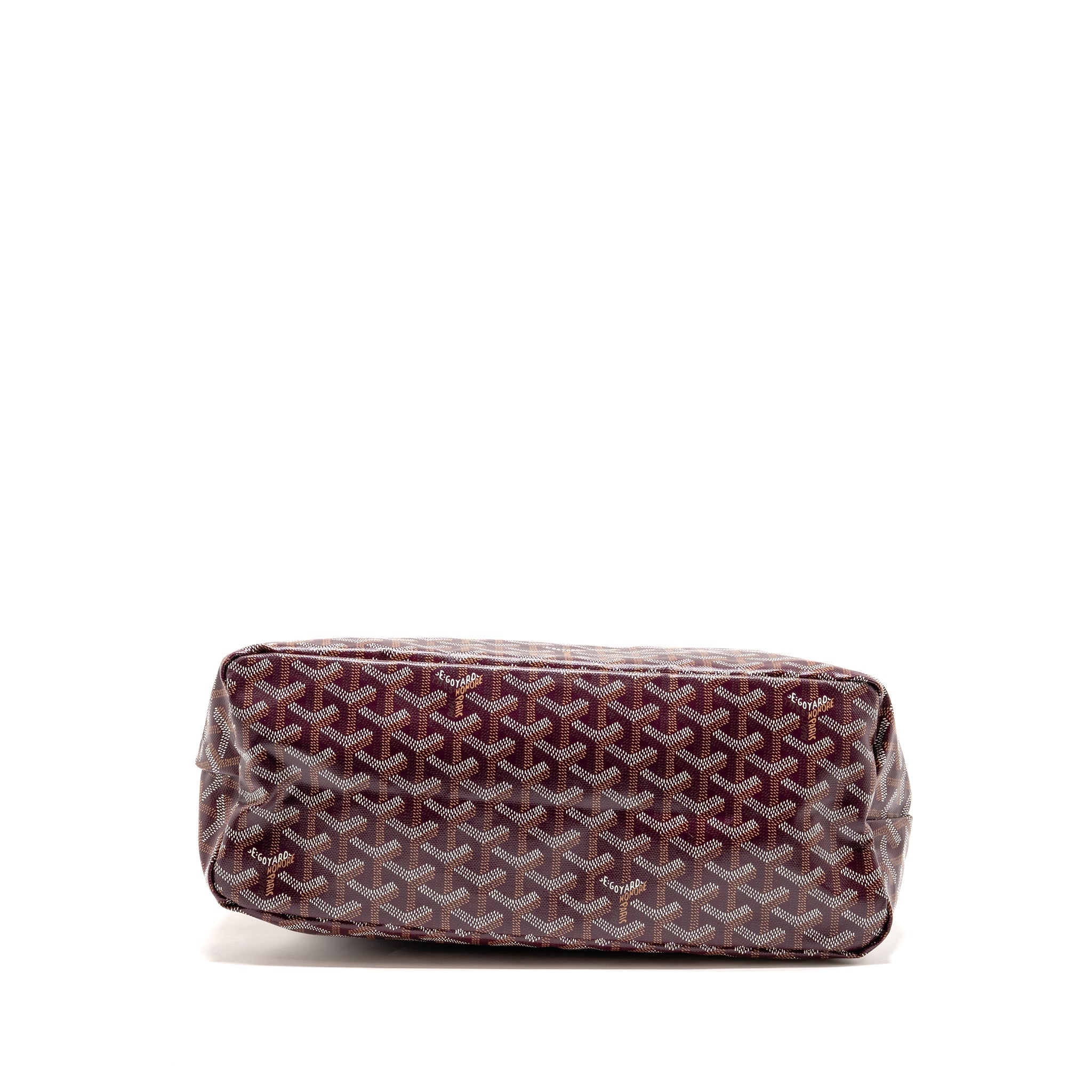 GOYARD BOHEME HOBO PM BAG GOYARDINE CANVAS/CALFSKIN BURGUNDY SHW