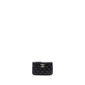 CHANEL COCO CHANEL ON CC LOGO MINI OCASE ZIP POUCH CAVIAR BLACK SHW (MICROCHIP)