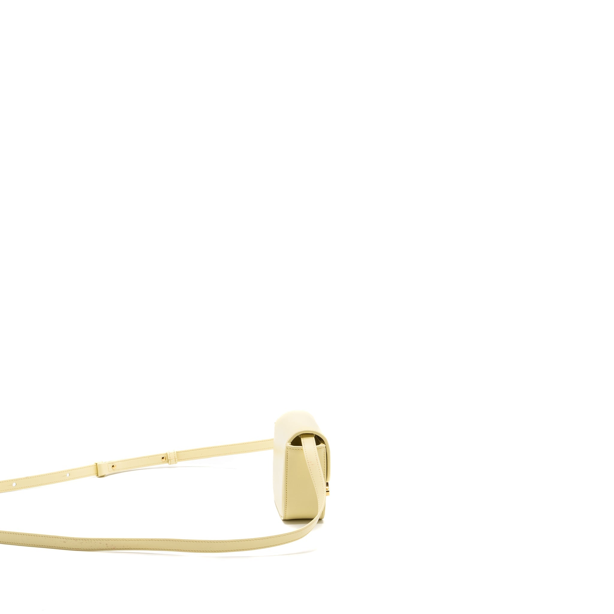 CELINE MINI CLAUDE SHINY CALFSKIN LIGHT YELLOW GHW