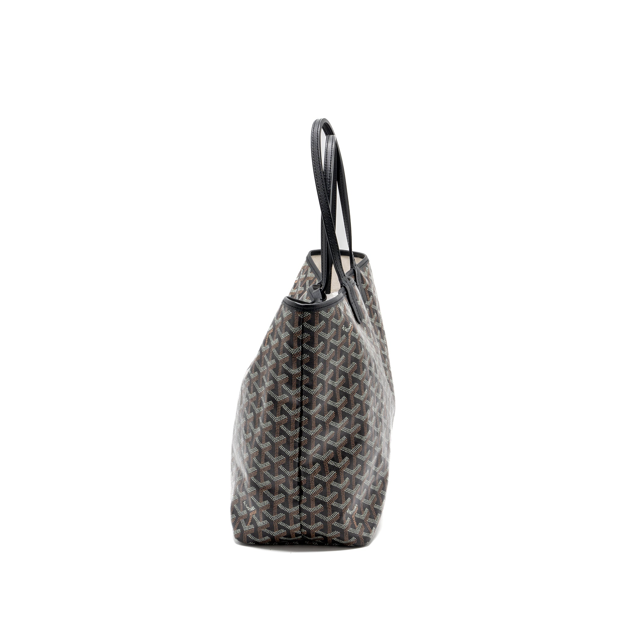 GOYARD SAINT LOUIS PM TOTE BAG GOYARDLINE CANVAS / LEATHER BLACK SHW