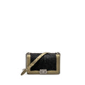 CHANEL MEDIUM BOY BAG HORSEHAIR / CALFSKIN BLACK / GOLD RUTHENIUM HARDWARE