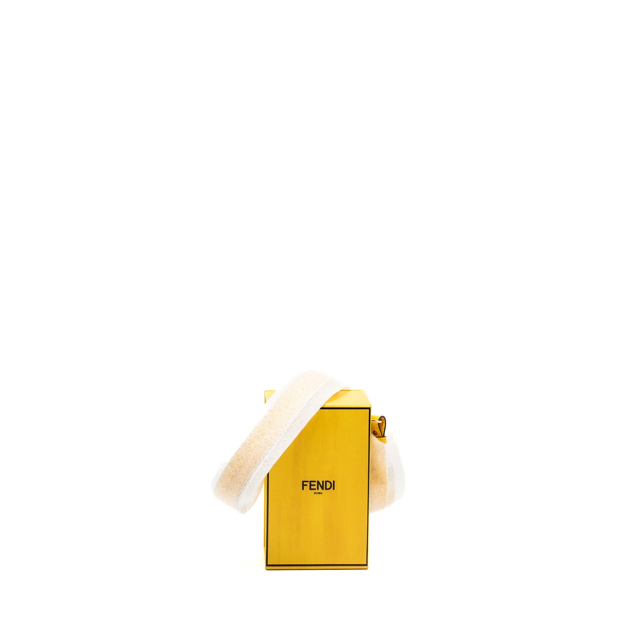 FENDI VERTICAL BOX SHOULDER BAG CALFSKIN YELLOW GHW