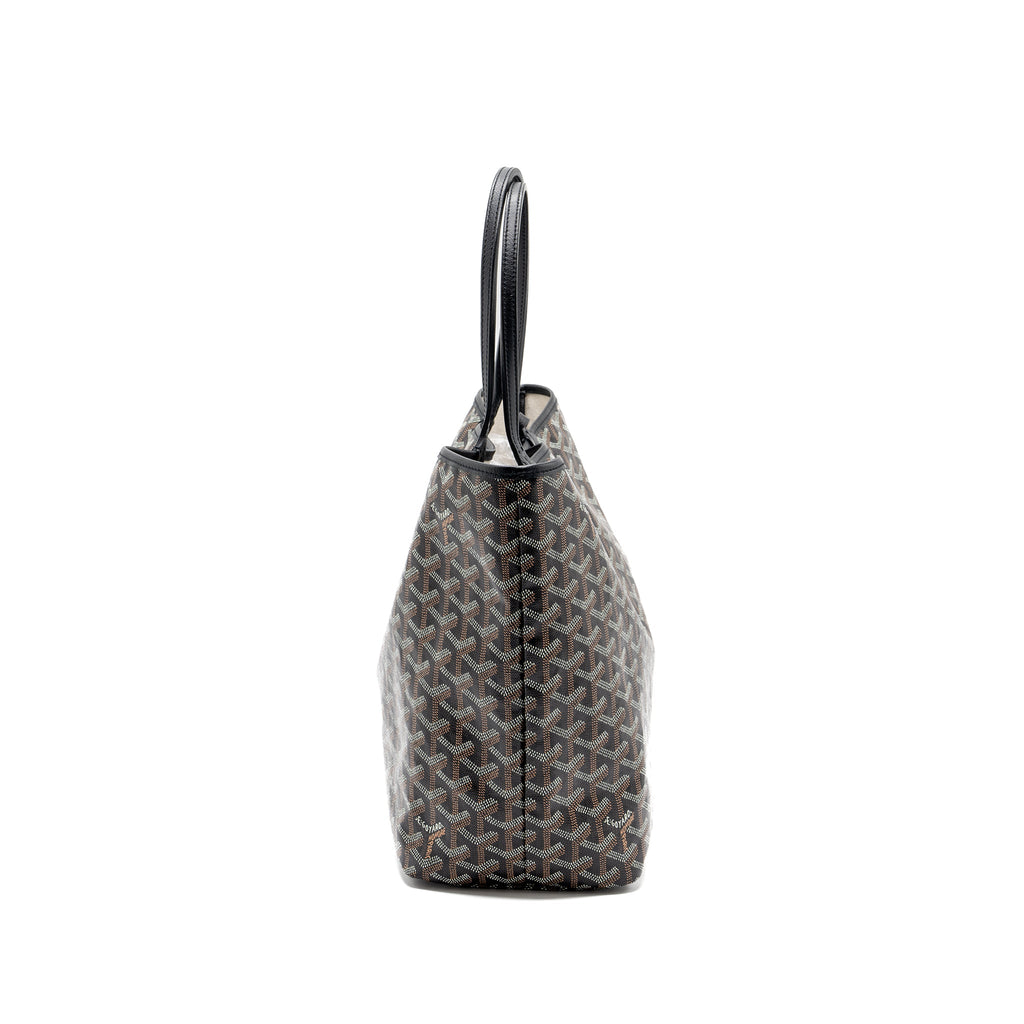 GOYARD SAINT LOUIS PM TOTE BAG GOYARDLINE CANVAS / LEATHER BLACK SHW