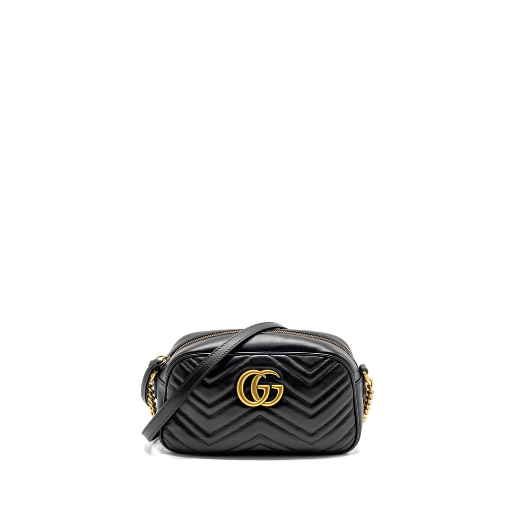 GUCCI MARMONT CAMERA BAG CALFSKIN BLACK GHW