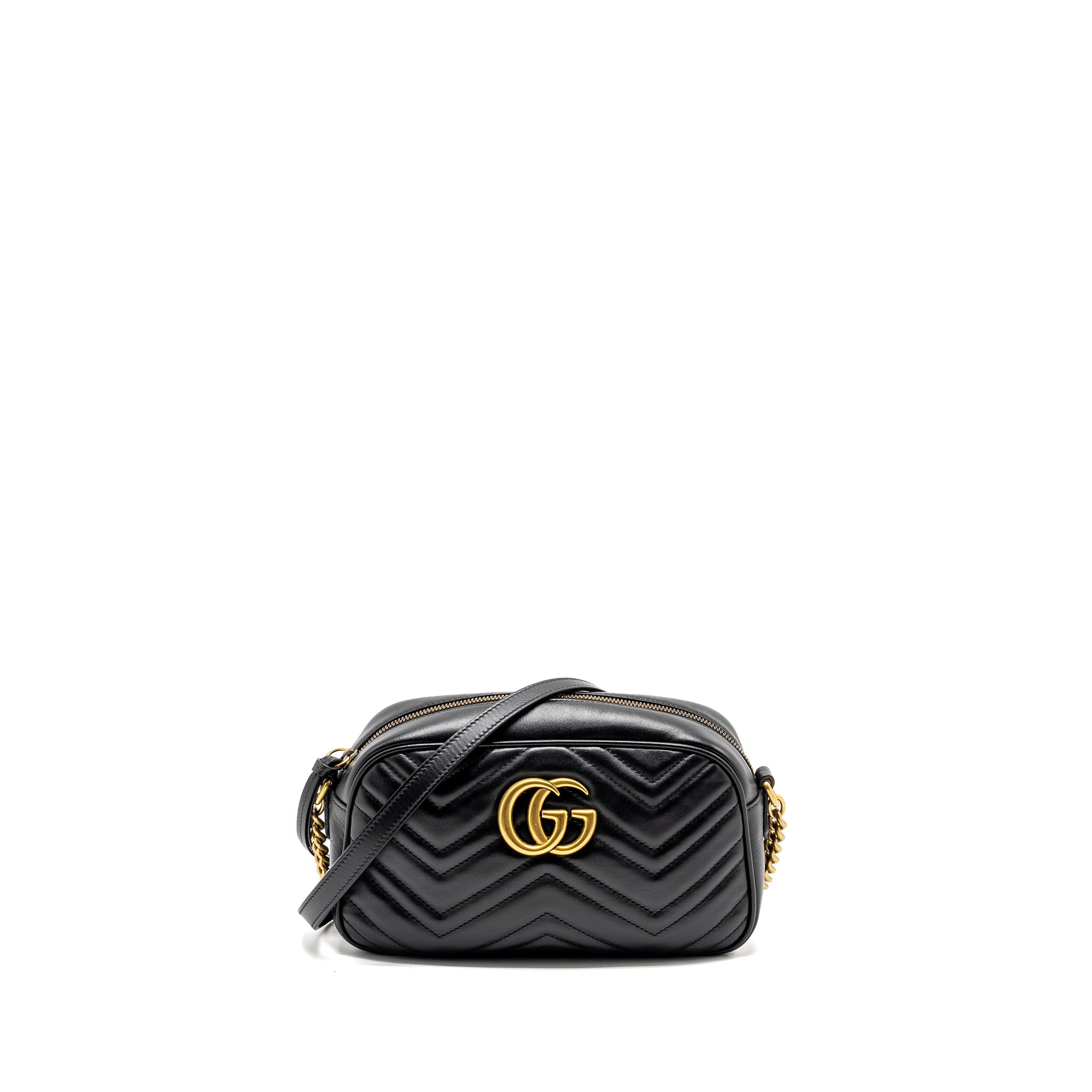 GUCCI MARMONT CAMERA BAG CALFSKIN BLACK GHW