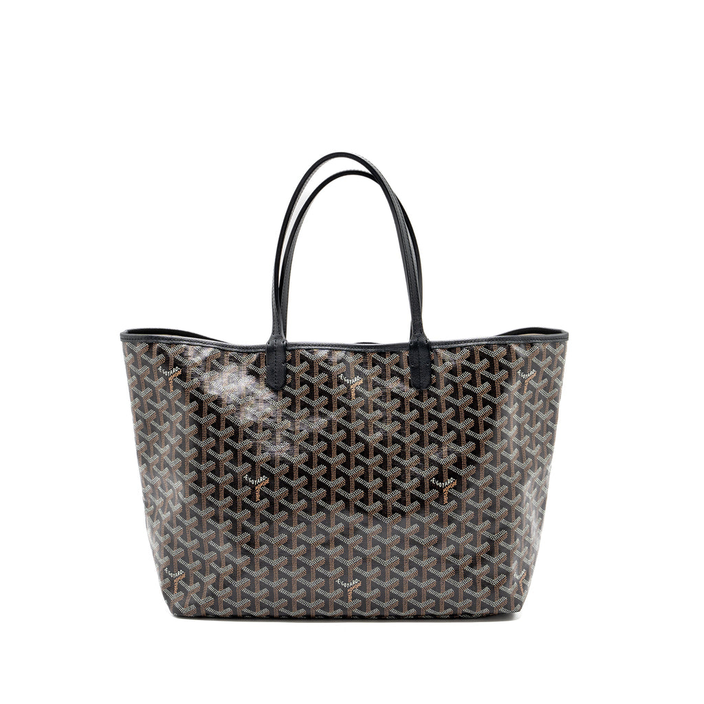 GOYARD SAINT LOUIS PM TOTE BAG GOYARDLINE CANVAS / LEATHER BLACK SHW