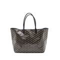 GOYARD SAINT LOUIS PM TOTE BAG GOYARDLINE CANVAS / LEATHER BLACK SHW