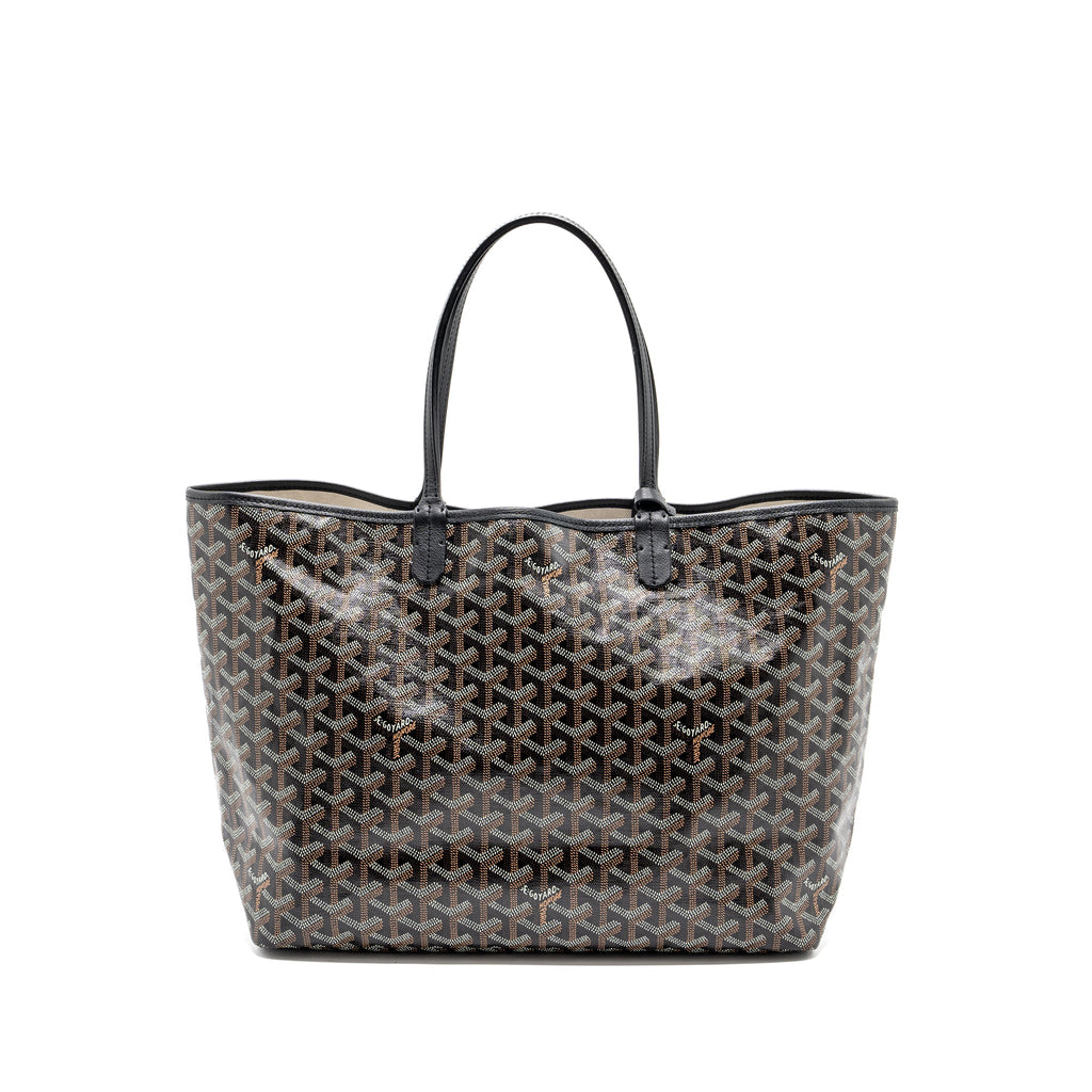 GOYARD SAINT LOUIS PM TOTE BAG GOYARDLINE CANVAS / LEATHER BLACK SHW