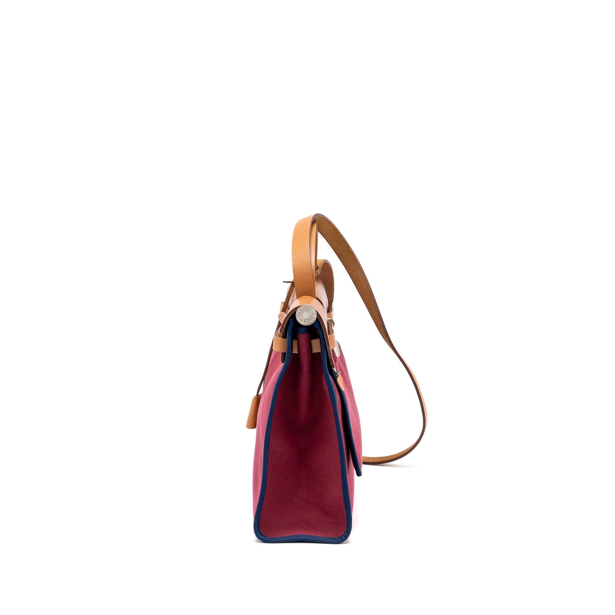HERMES HERBAG 31 ZIP BAG CANVAS/HUNTER LEATHER MULTICOLOUR SHW