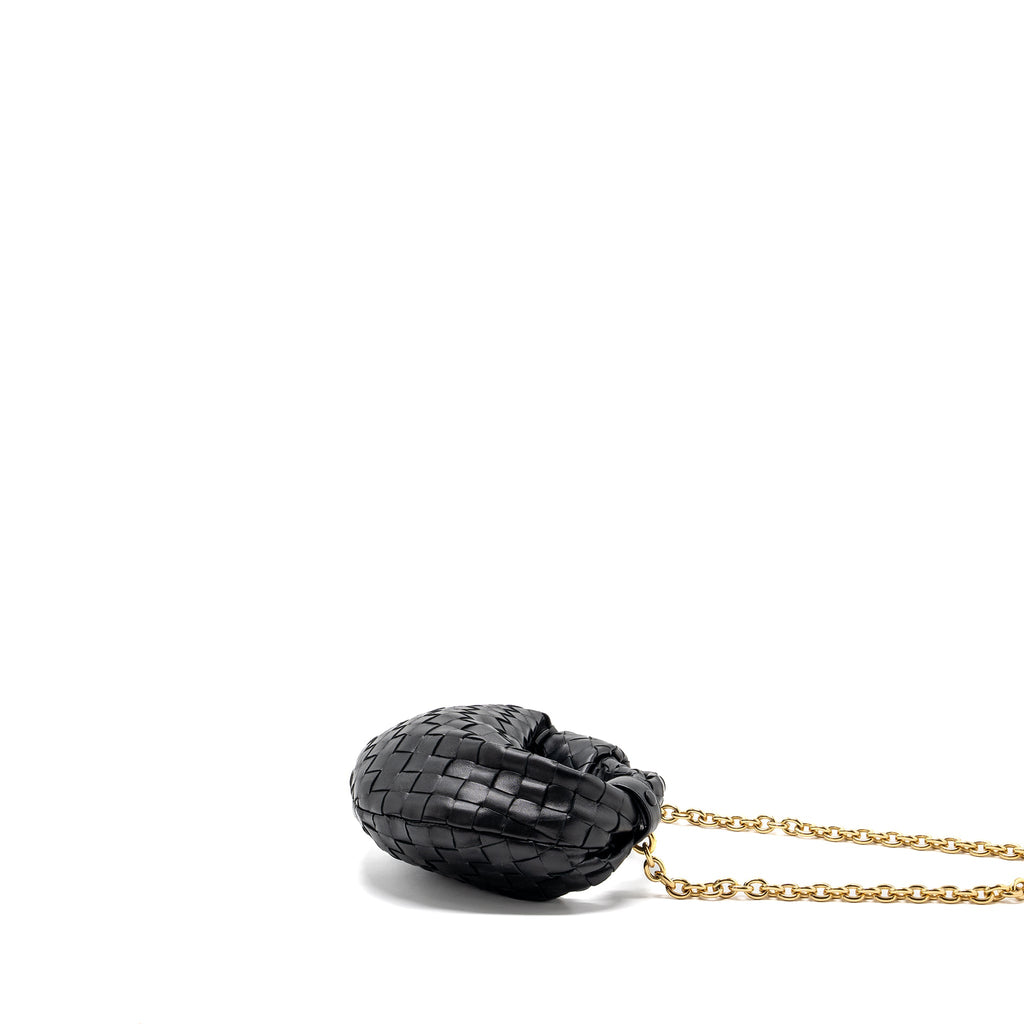 BOTTEGA VENETA MINI JODIE CHAIN BAG LAMBSKIN BLACK GHW