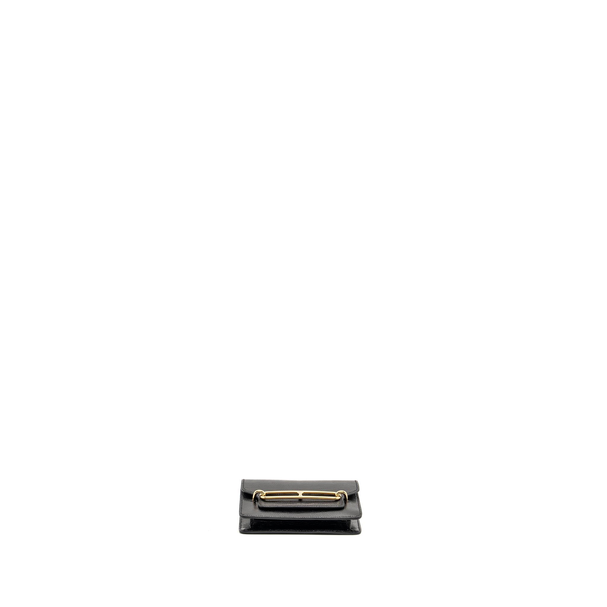 HERMES ROULIS SLIM LIZARD BLACK GHW