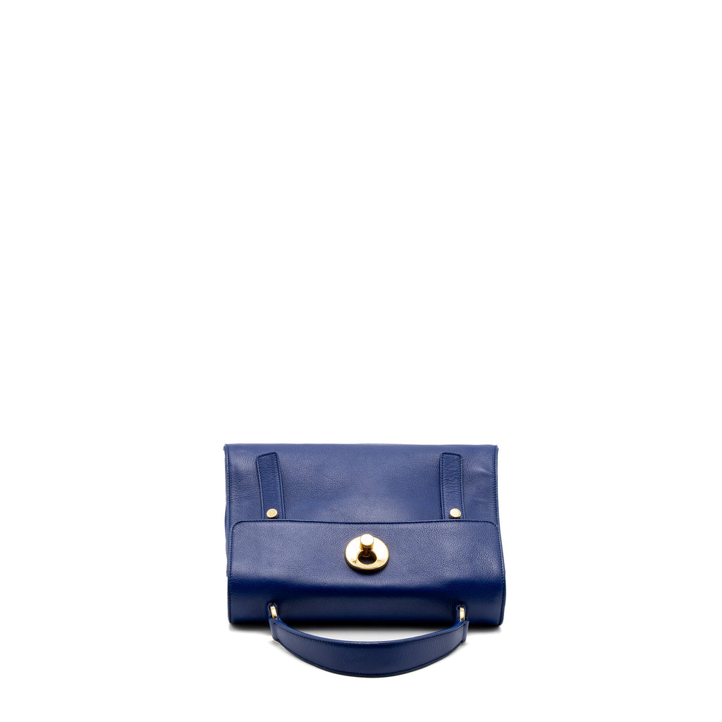 SAINT LAURENT/YSL MUSE TWO TOTE BAG CALFSKIN BLUE GHW