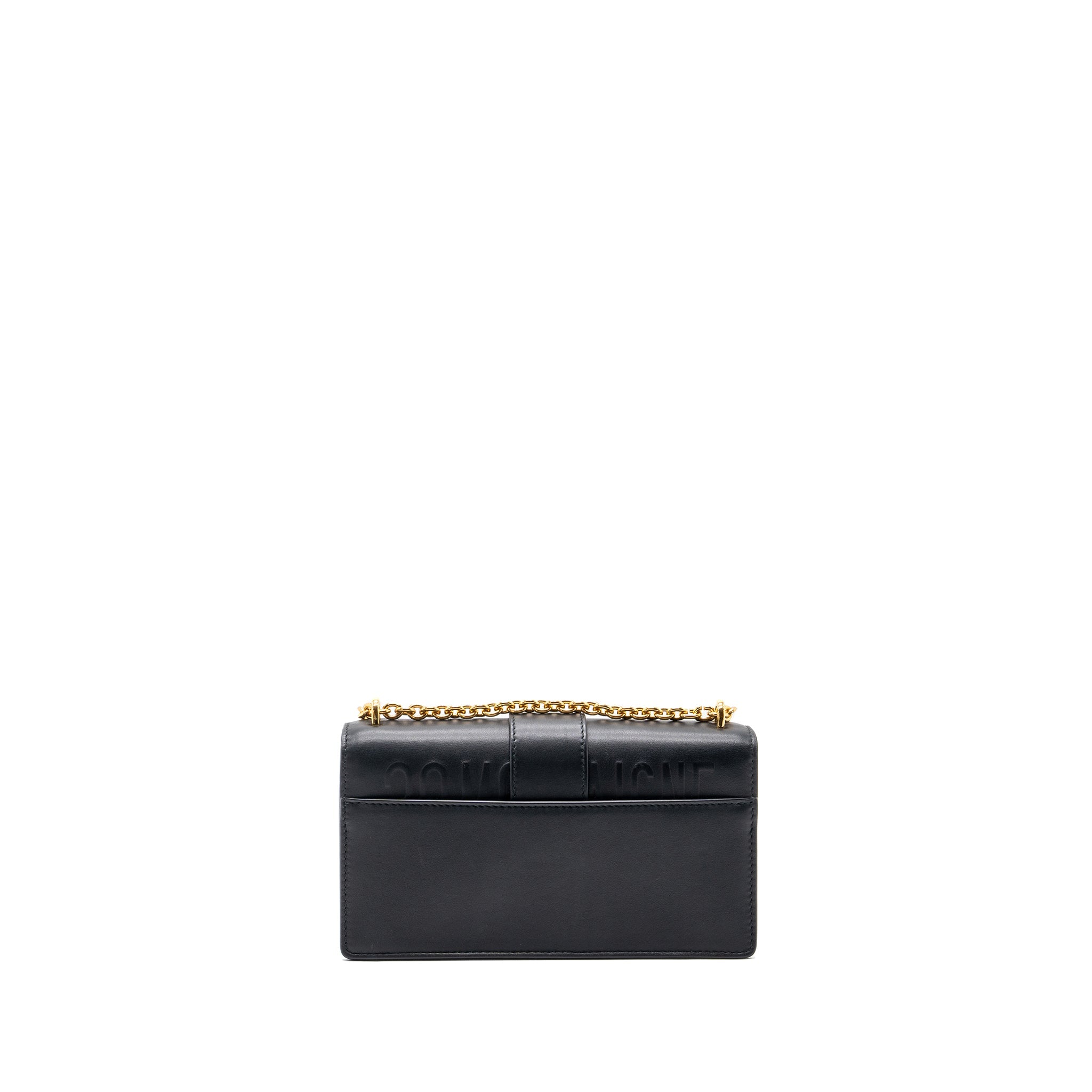 DIOR 30 MONTAIGNE EAST-WEST BAG WITH CHAIN CALFSKIN BLACK GHW