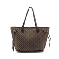 LOUIS VUITTON VINTAGE NEVERFULL MM FABRIC DARK BROWN GHW