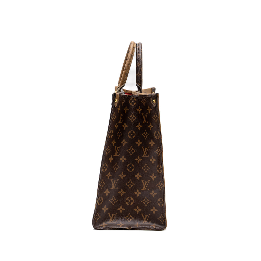 LOUIS VUITTON ONTHEGO GM MONOGRAM REVERSE CANVAS GHW