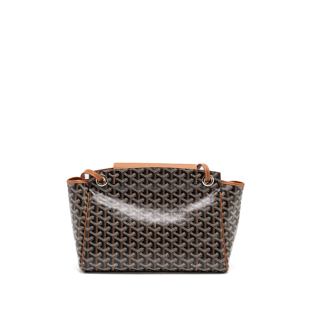 GOYARD ROUETTE TOTE BAG GOYARDINE CANVAS / CALFSKIN BROWN SHW