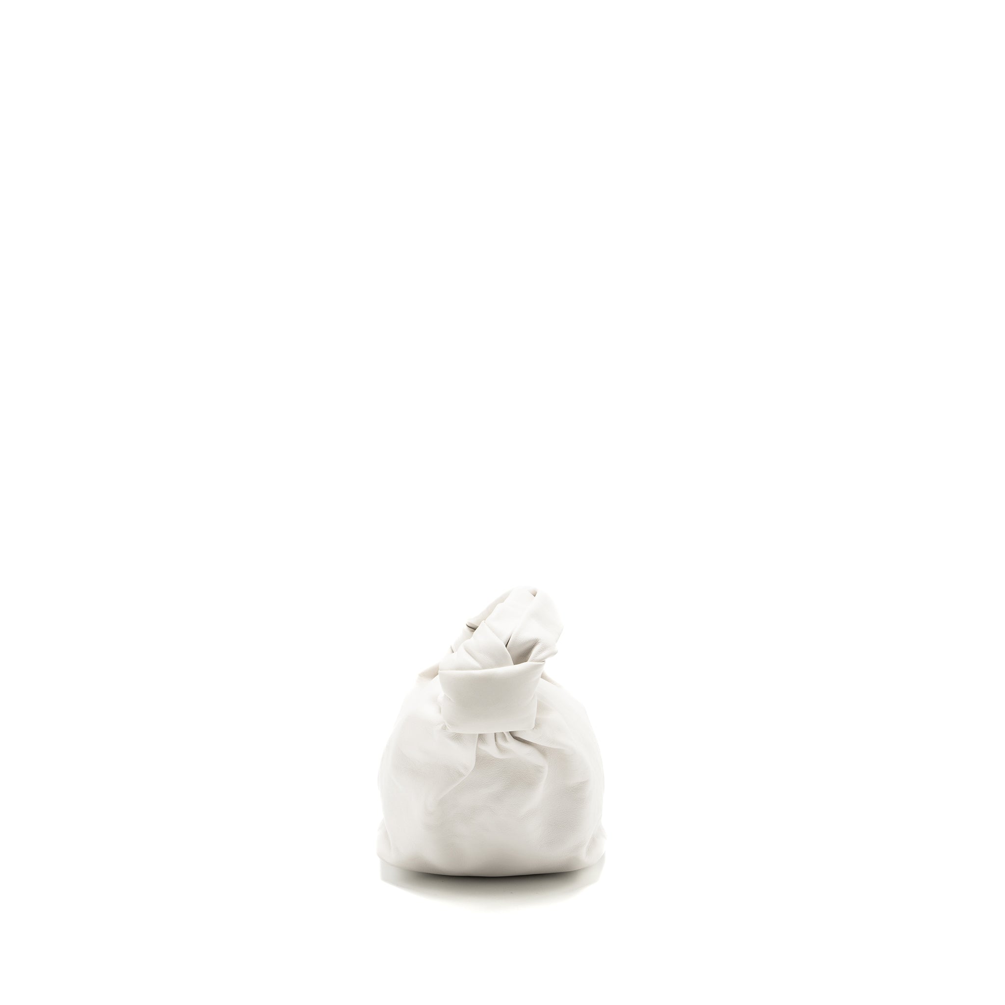 BOTTEGA VENETA MINI DOUBLE KNOT BAG CALFSKIN WHITE GHW