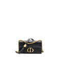 DIOR 30 MONTAIGNE EAST-WEST BAG WITH CHAIN CALFSKIN BLACK GHW