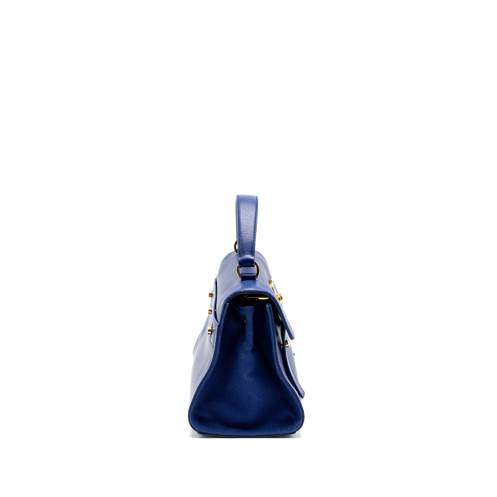 SAINT LAURENT/YSL MUSE TWO TOTE BAG CALFSKIN BLUE GHW