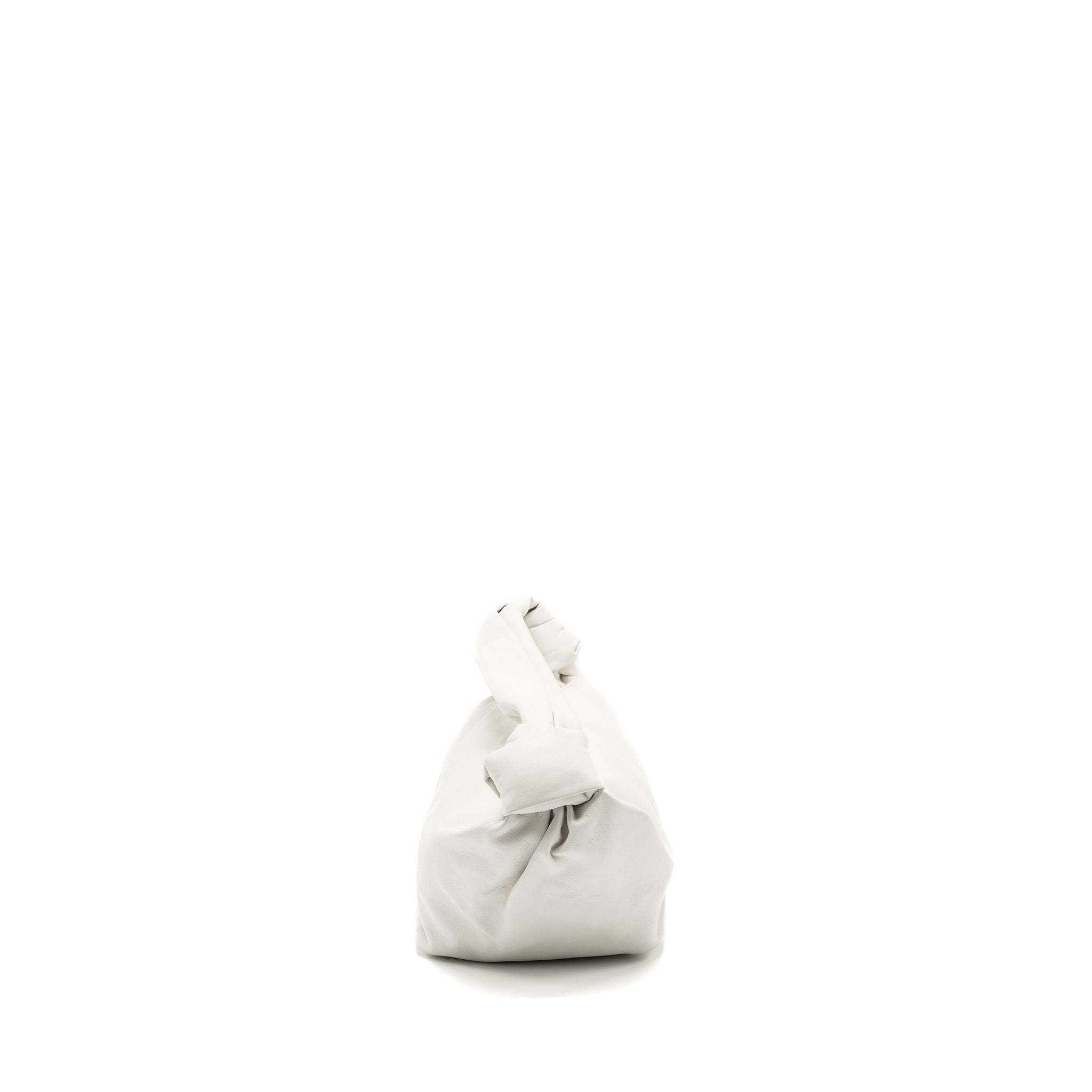 BOTTEGA VENETA MINI DOUBLE KNOT BAG CALFSKIN WHITE GHW