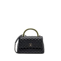 CHANEL MEDIUM COCO HANDLE CAVIAR / LIZARD HANDLE BLACK RUTHENIUM HARDWARE