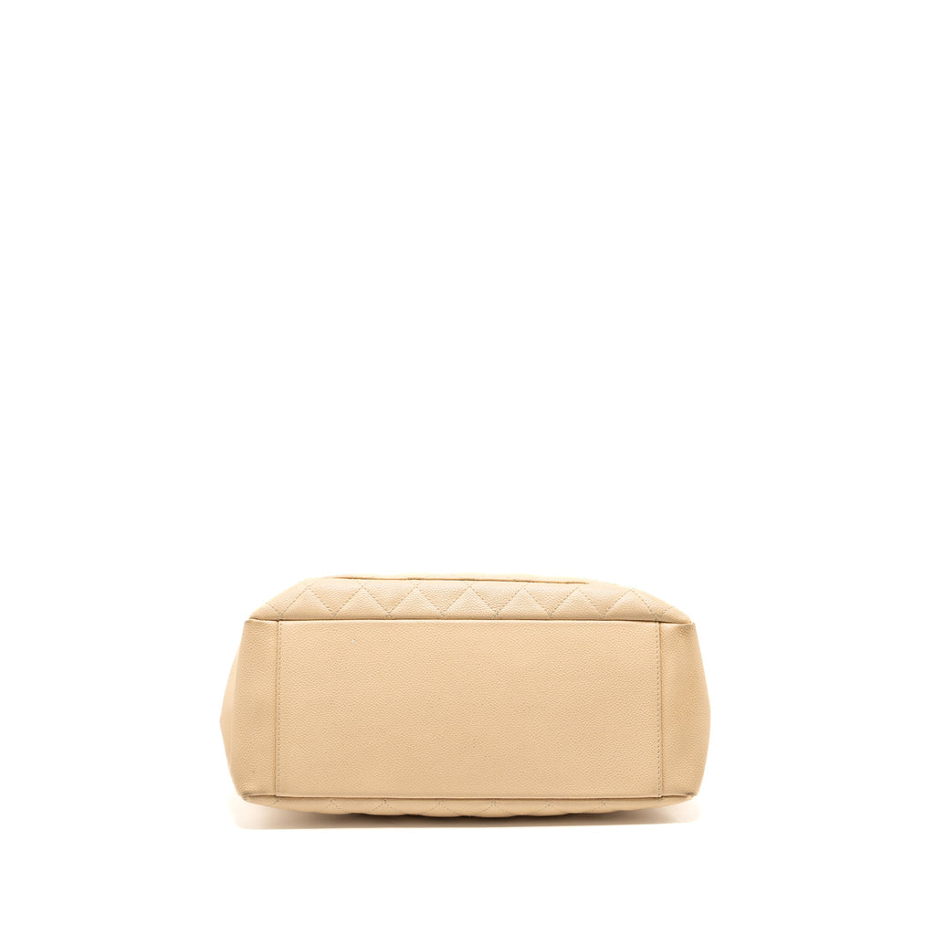 CHANEL GRAND SHOPPING TOTE BAG CAVIAR BEIGE SHW