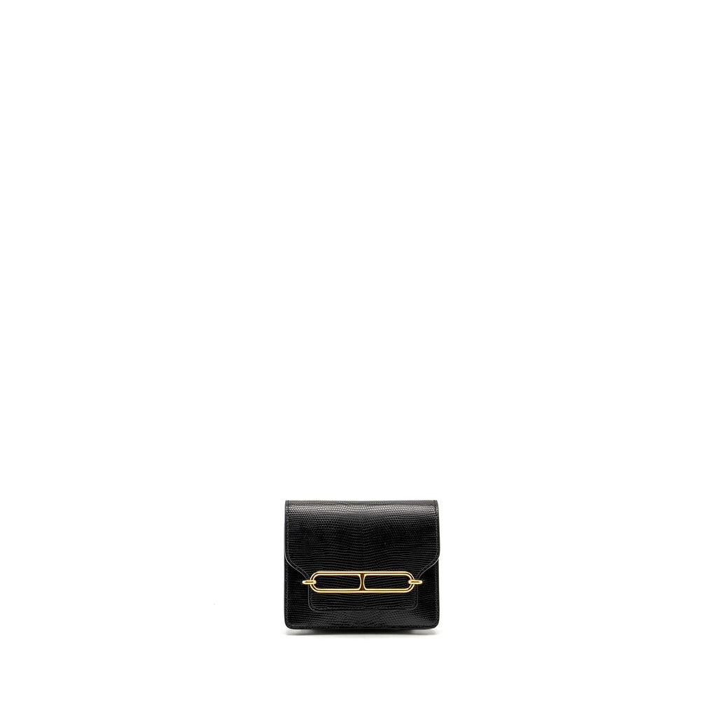 HERMES ROULIS SLIM LIZARD BLACK GHW