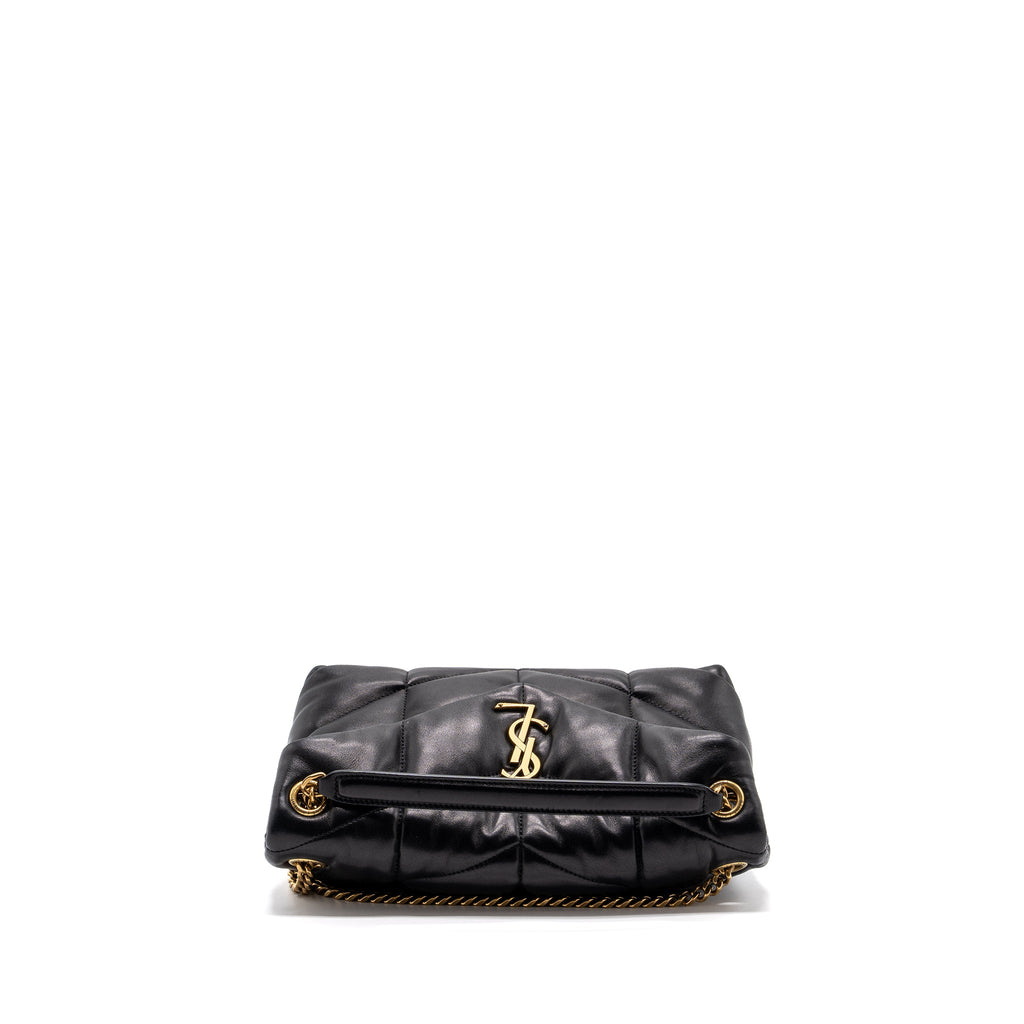 SAINT LAURENT SMALL PUFFER QUILTED NAPPA LEATHER BLACK GHW