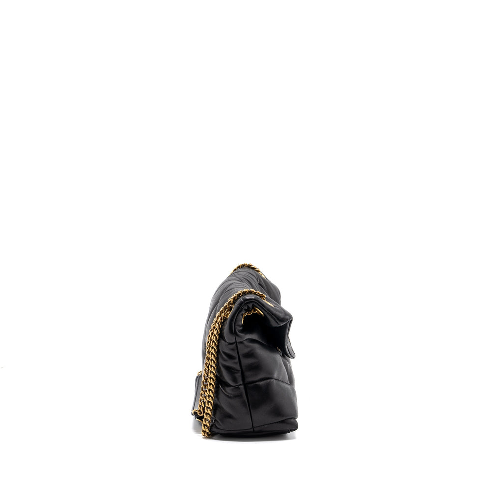 SAINT LAURENT SMALL PUFFER QUILTED NAPPA LEATHER BLACK GHW
