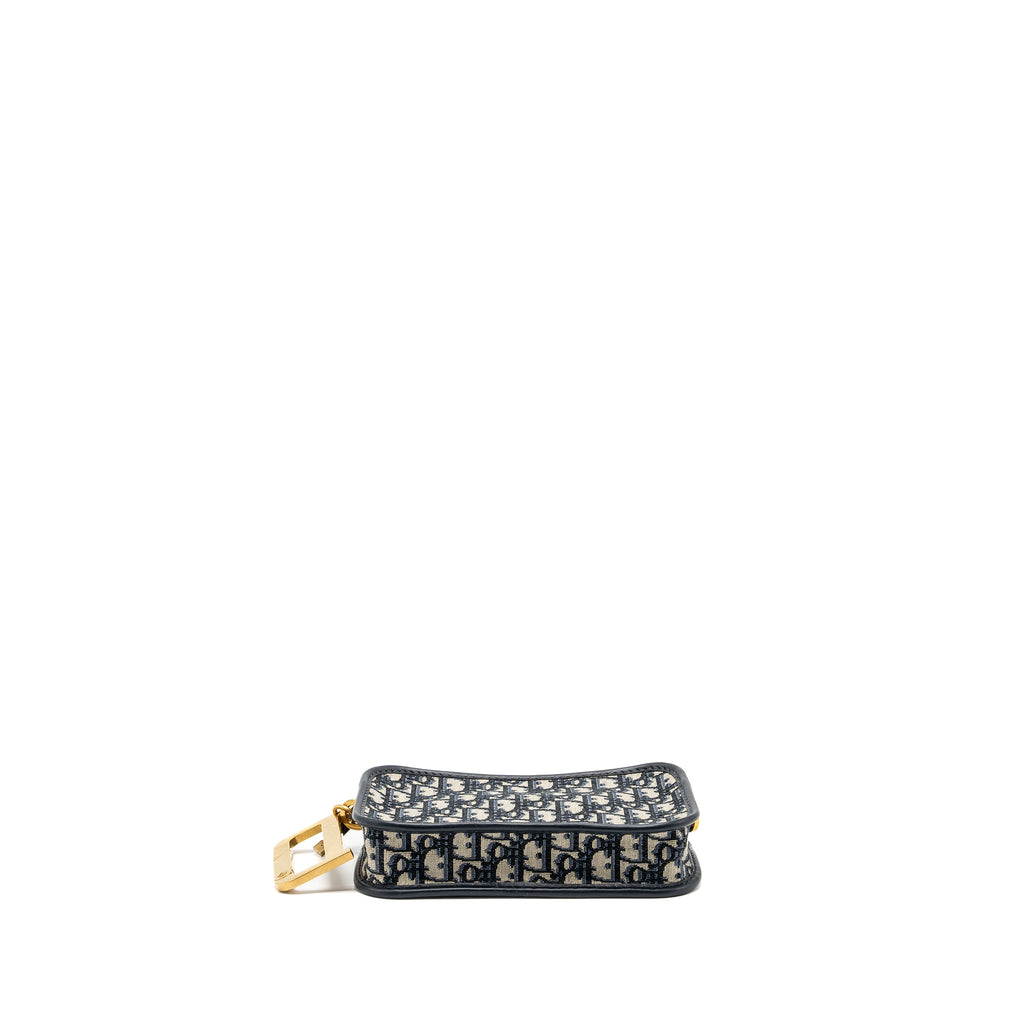 DIOR OBLIQUE DIORQUAKE CLUTCH CANVAS BLUE GHW