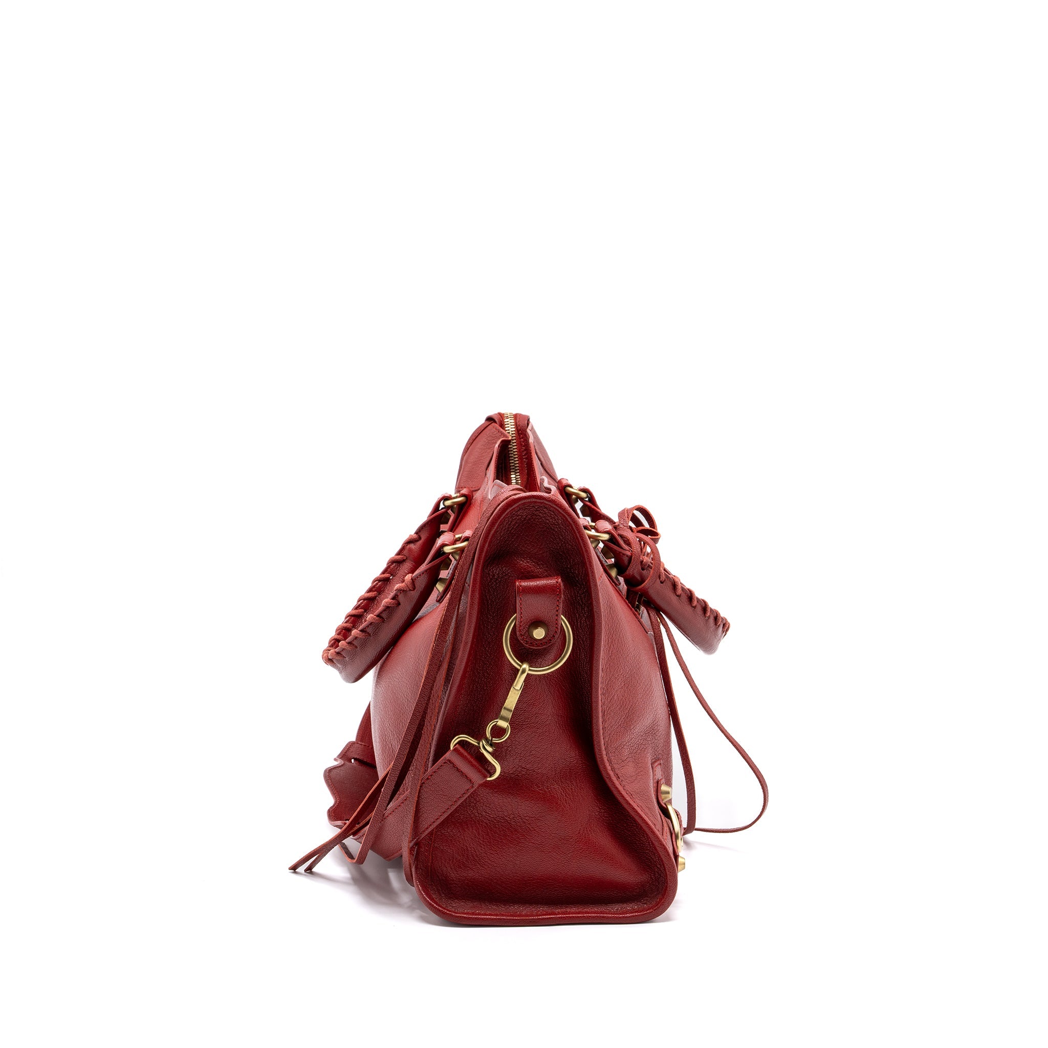 BALENCIAGA CITY BAG LEATHER RED LGHW