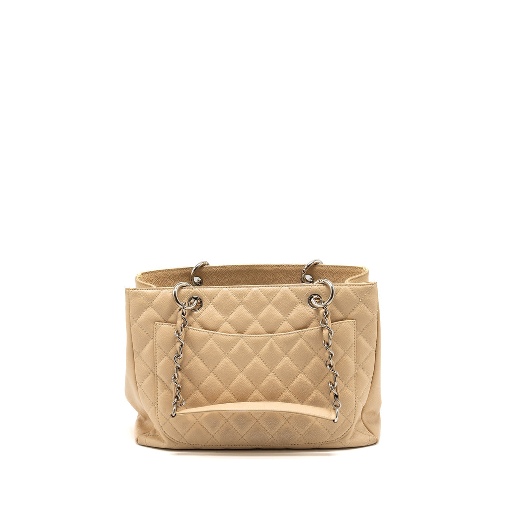 CHANEL GRAND SHOPPING TOTE BAG CAVIAR BEIGE SHW