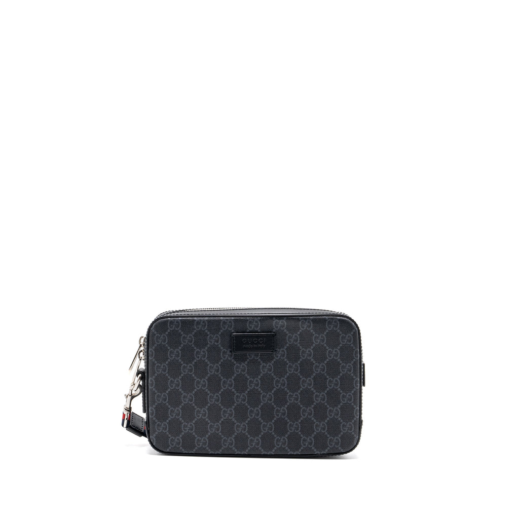 GUCCI CLUTCH GG SUPREME CANVAS BLACK SHW