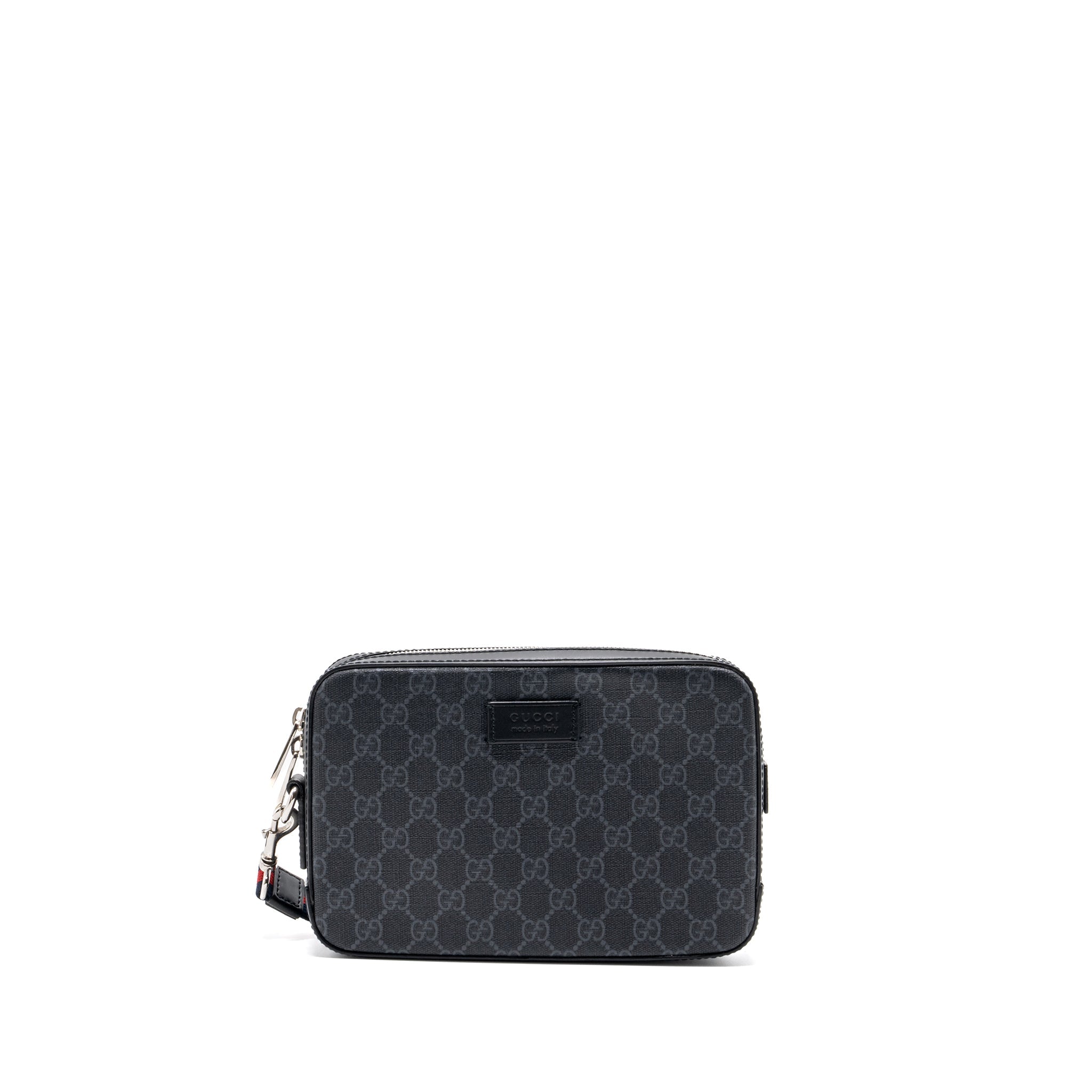 GUCCI CLUTCH GG SUPREME CANVAS BLACK SHW