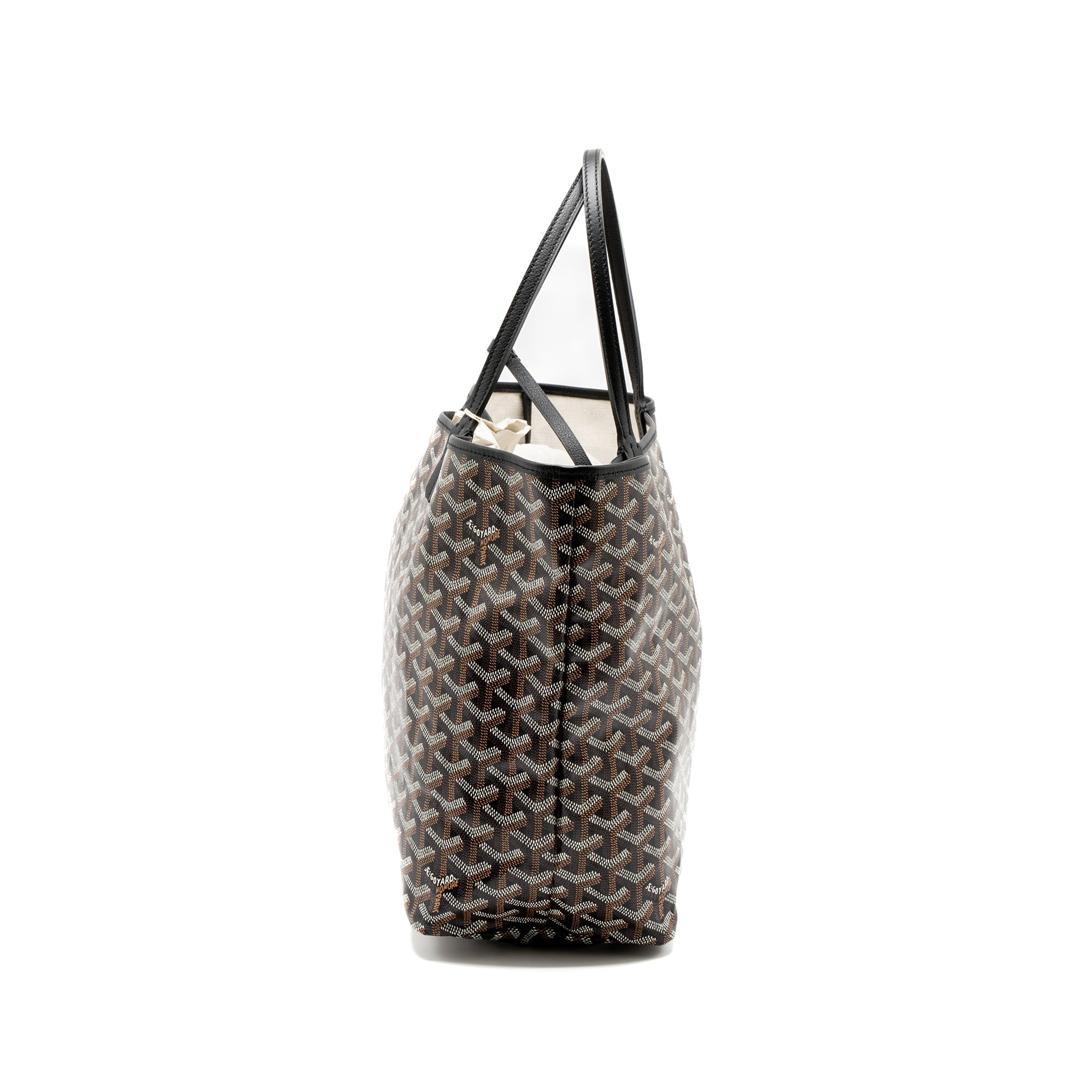 GOYARD SAINT LOUIS PM TOTE BAG GOYARDINE CANVAS BLACK/MULTICOLOUR
