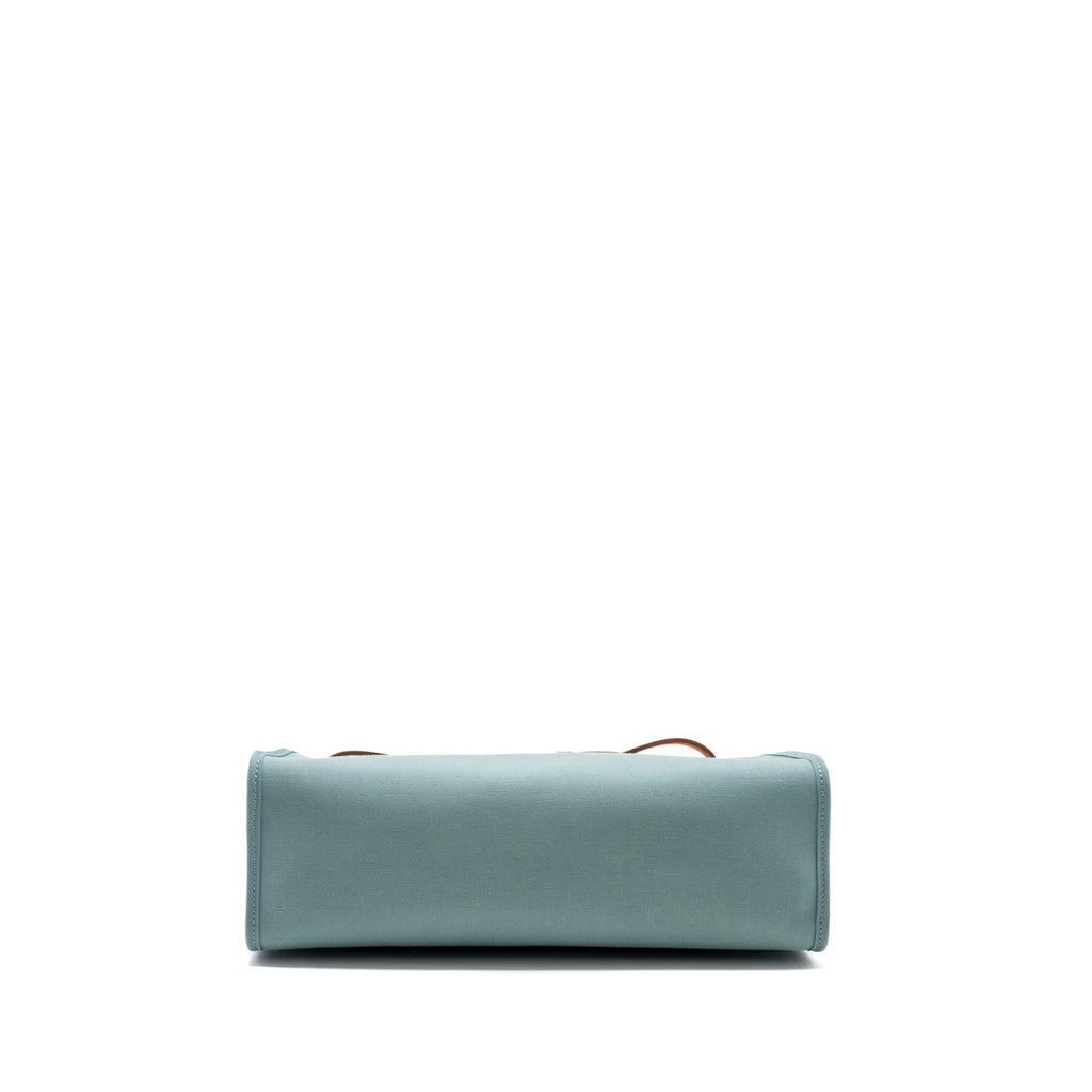 HERMES HERBAG 31 ZIP BAG LIGHT BLUE HUNTER/CANVAS SHW