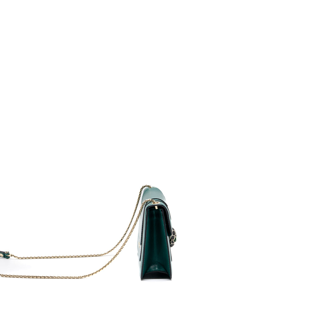 BVLGARI SERPENTI FOREVER CHAIN BAG CALFSKIN GREEN LGHW
