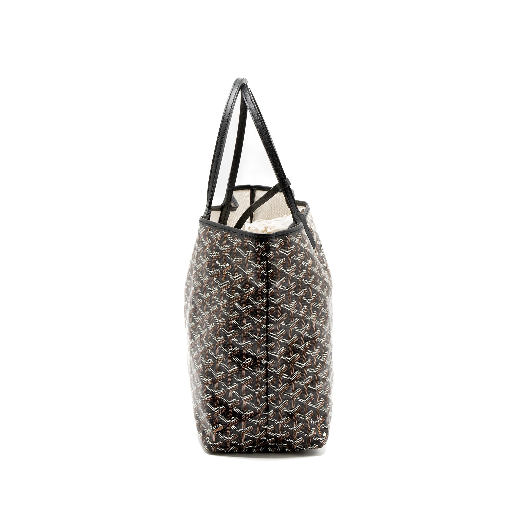 GOYARD SAINT LOUIS PM TOTE BAG GOYARDINE CANVAS BLACK/MULTICOLOUR