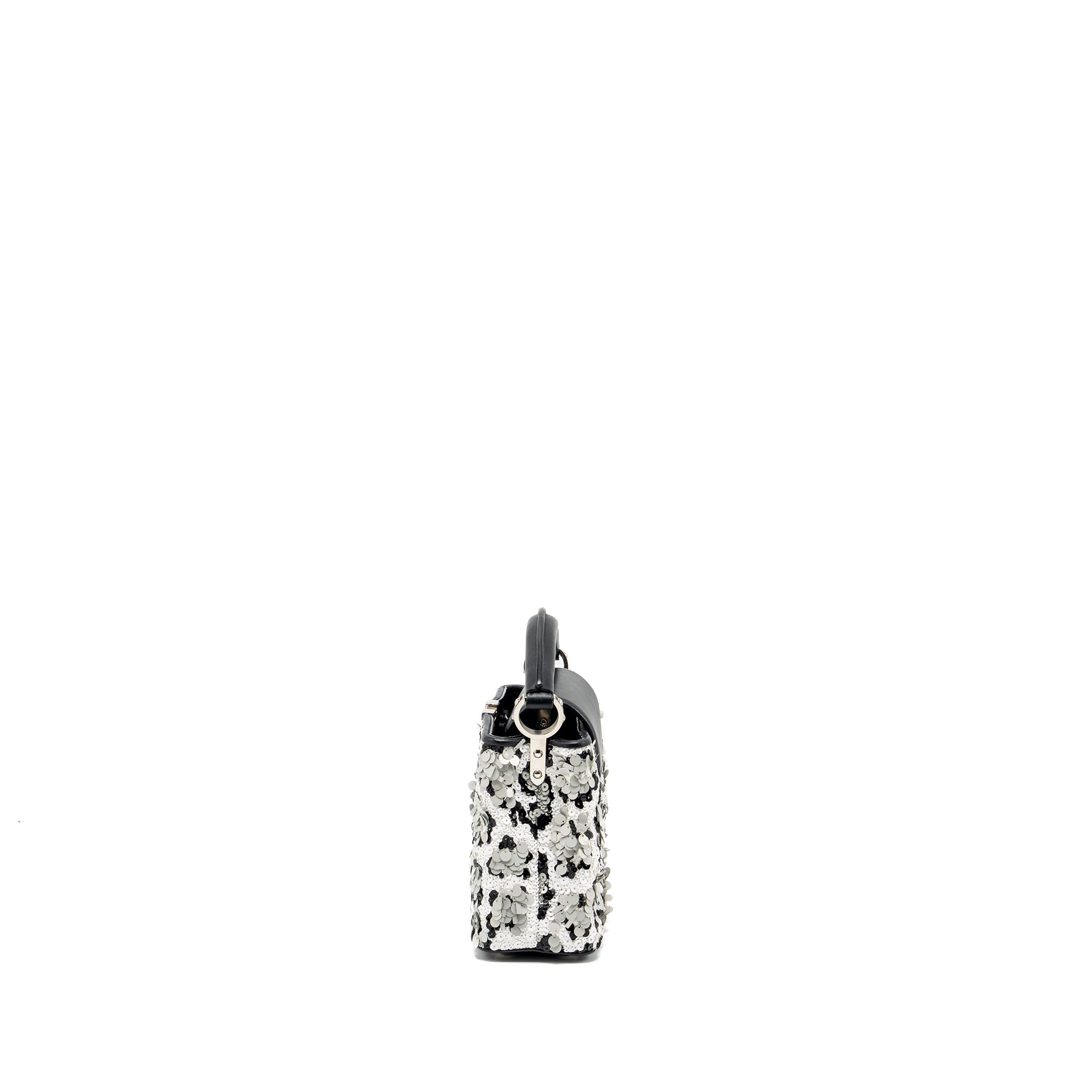LOUIS VUITTON CAPUCINES MINI LIMITED EDITION SUQUIN / LEATHER MULTICOLOUR BLACK SHW